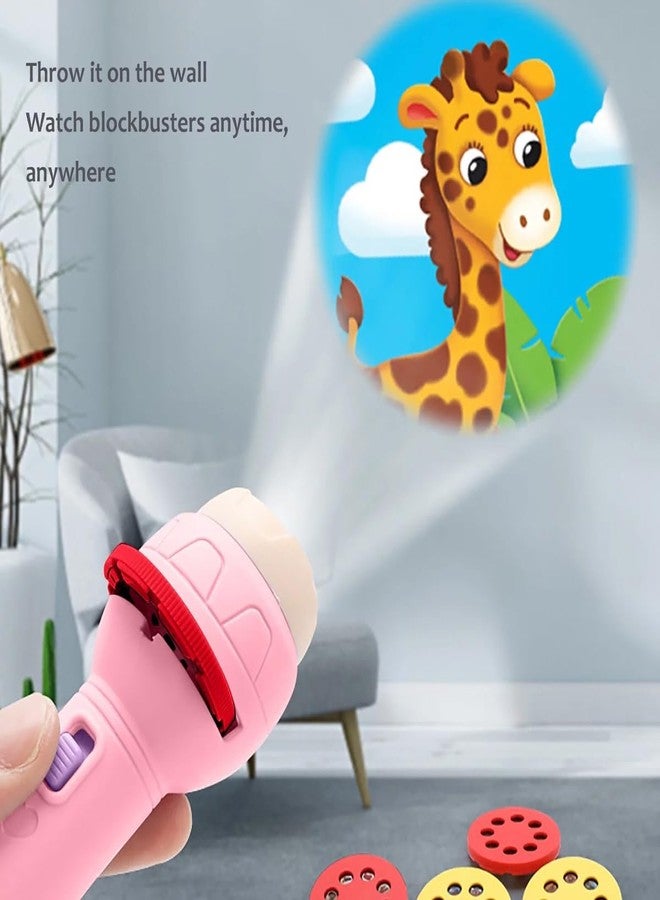 DealFry Mini Projector Flashlight Torch with 3 Random Slids, 24 Patterns Education Learning Toy, Early Cognitive Ability Development Play Tool for Kids (Assorted Pink) - Image 5